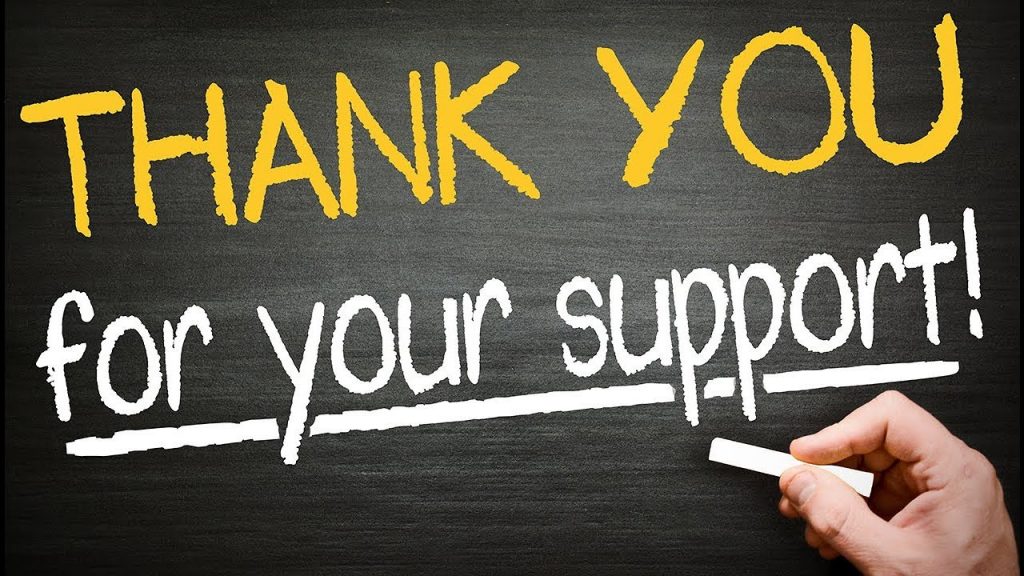 Thank you for your support