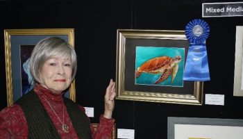Wanda Crowder with Alcohol Ink, Harriet the Sea Turtle - 1st Mixed Media